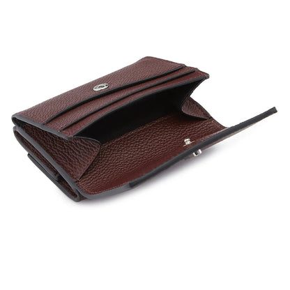 Pebble Grain Leather Multi-Slot Foldable Clutch Wallet