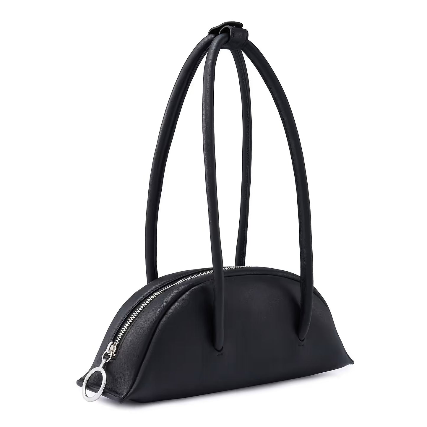 Sleek Nappa Leather Mini Bowler Shoulder Bag