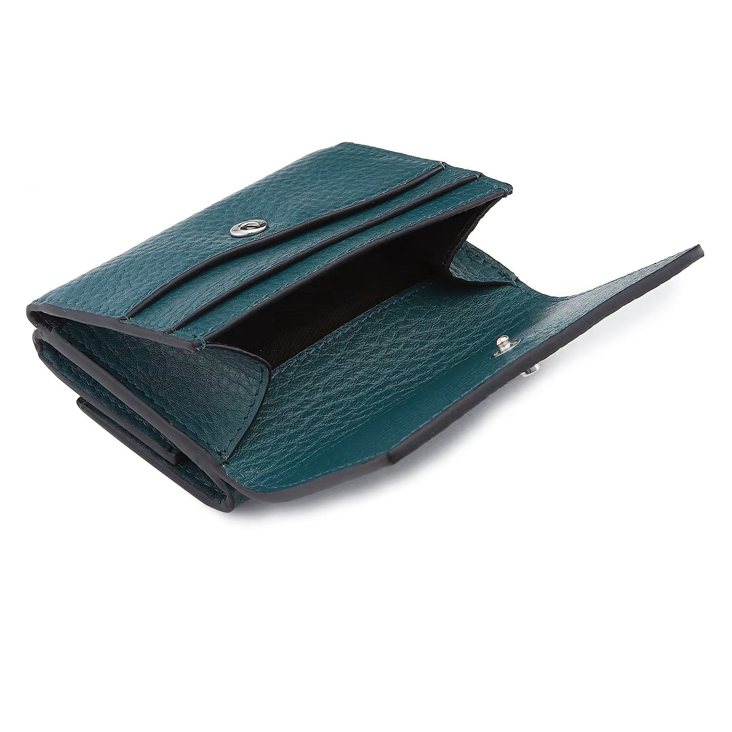 Pebble Grain Leather Multi-Slot Foldable Clutch Wallet