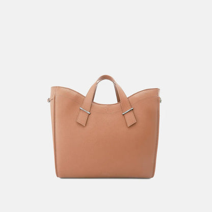 Soft Pebble Grain Leather Large Capacity Tote Bag With Detachable Shoulder Strap
