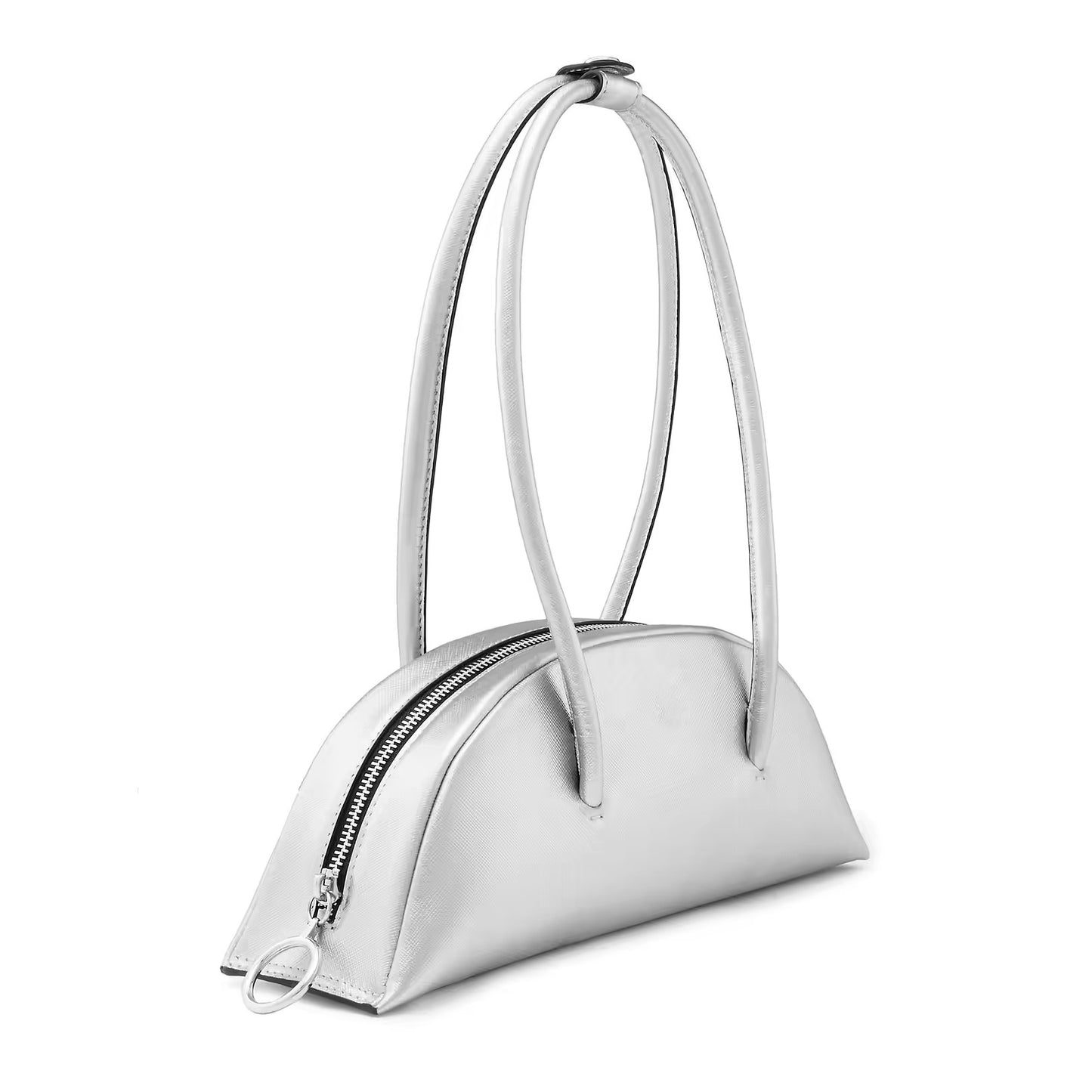 Sleek Nappa Leather Mini Bowler Shoulder Bag
