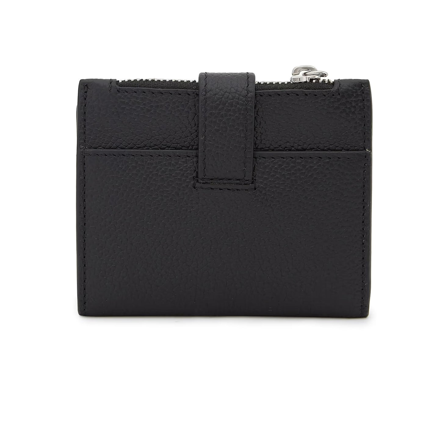Mini Pebble Grain Leather Zipper Card Clutch Wallet