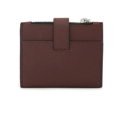Mini Pebble Grain Leather Zipper Card Clutch Wallet