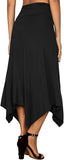 Women's Flowy Handkerchief Hemline Midi Skirt