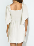 Womens Dresses 2026 Spring Summer Deep V Neck Elegant Bow tie Mini Dress