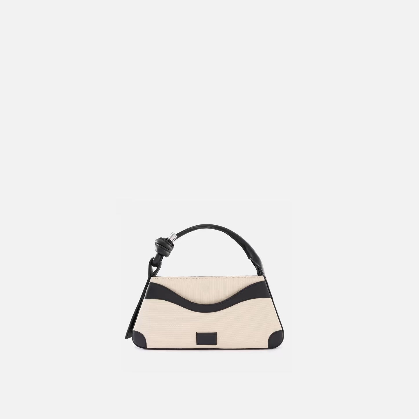Wave Cut Nappa Leather Knot Top Handle Mini Bag With Adjustable Crossbody Strap