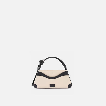Wave Cut Nappa Leather Knot Top Handle Mini Bag With Adjustable Crossbody Strap