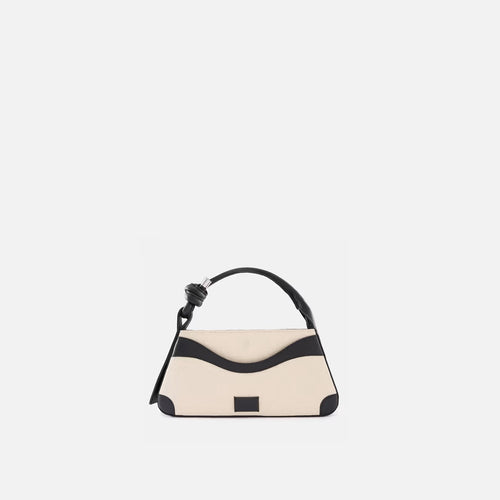 Wave Cut Nappa Leather Knot Top Handle Mini Bag With Adjustable Crossbody Strap