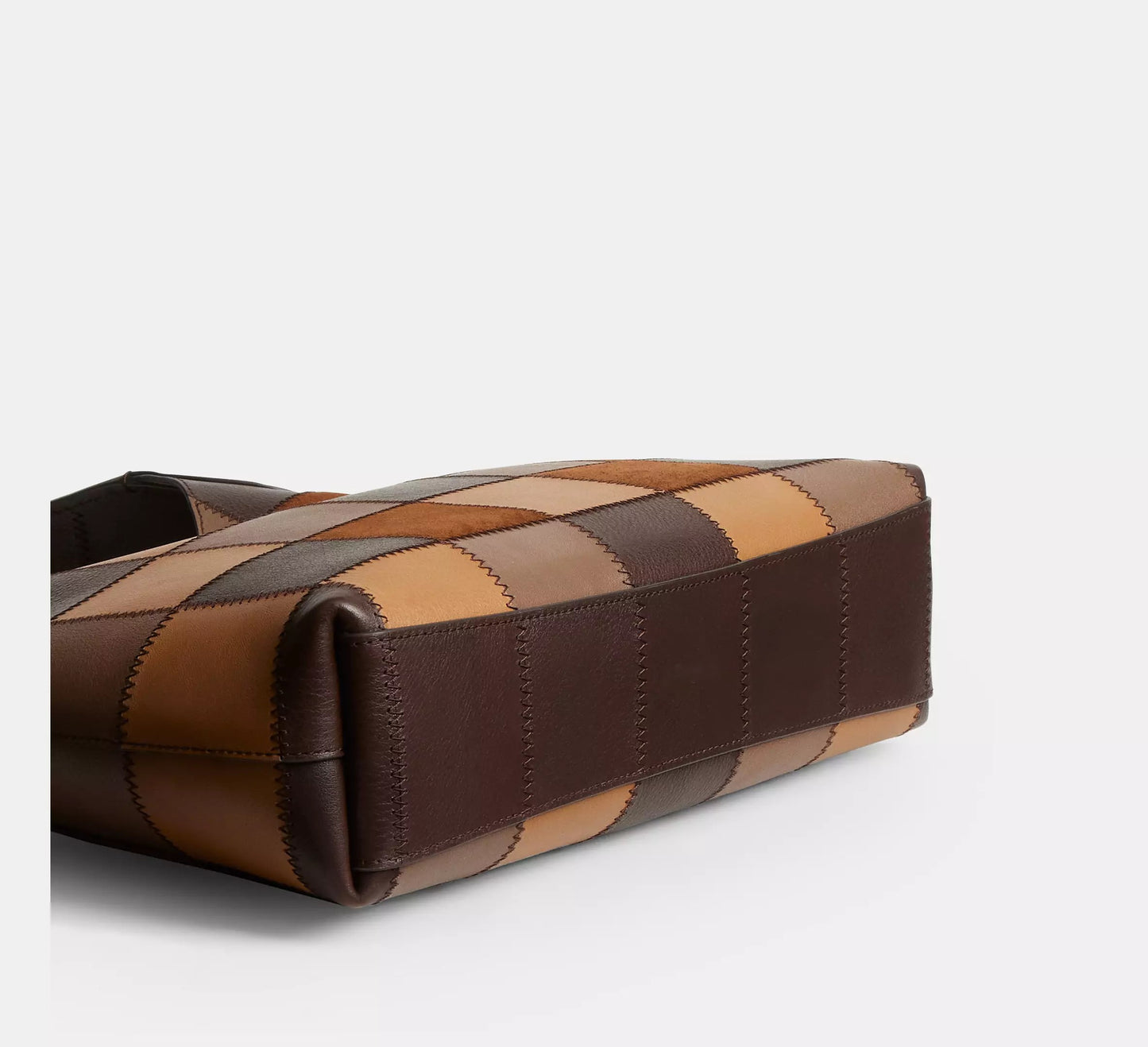 Patchwork Grid Suede & Full Grain Leather Brooklyn Grid Bag