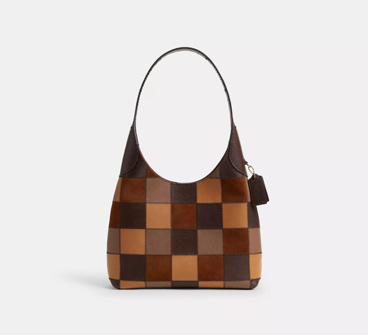 Patchwork Grid Suede & Full Grain Leather Brooklyn Grid Bag
