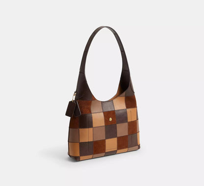 Patchwork Grid Suede & Full Grain Leather Brooklyn Grid Bag