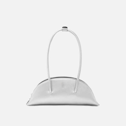 Sleek Nappa Leather Mini Bowler Shoulder Bag