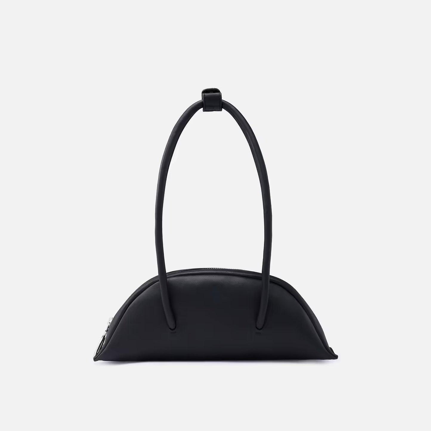 Sleek Nappa Leather Mini Bowler Shoulder Bag