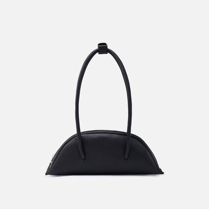 Sleek Nappa Leather Mini Bowler Shoulder Bag