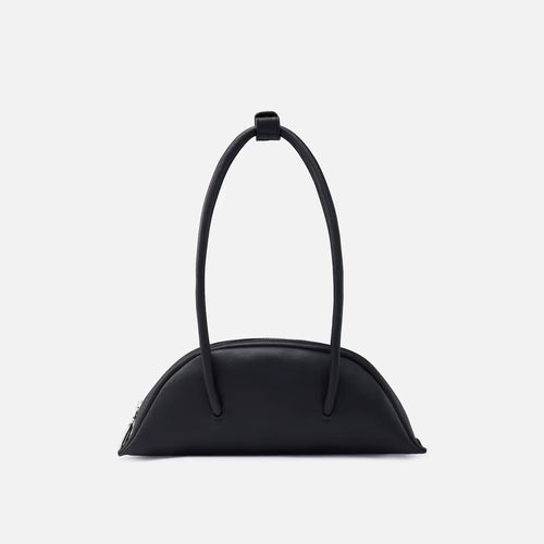 Sleek Nappa Leather Mini Bowler Shoulder Bag