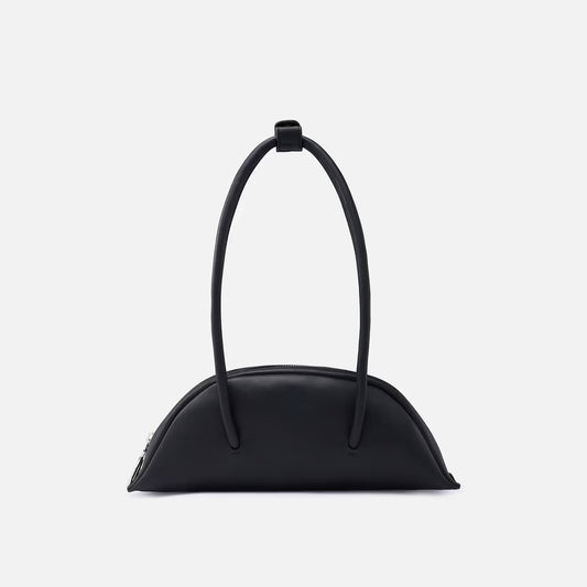 Sleek Nappa Leather Mini Bowler Shoulder Bag