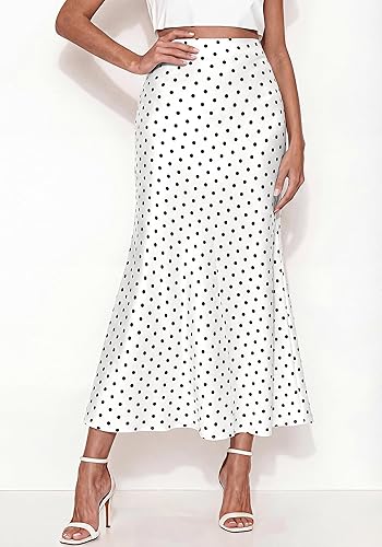 Maxi Skirts for Women 2026 Summer Spring Lightweight A Line High Waisted Wedding Guest Party Silk Long Midi Skirt