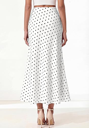 Maxi Skirts for Women 2026 Summer Spring Lightweight A Line High Waisted Wedding Guest Party Silk Long Midi Skirt