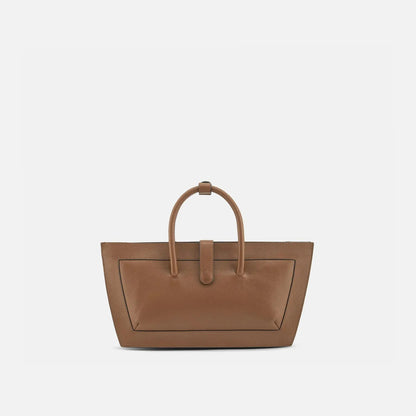 Structured Pebble Grain Leather Tote Bag