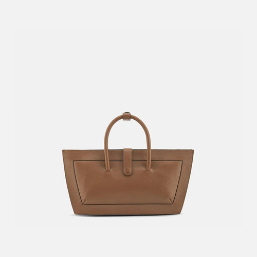 Structured Pebble Grain Leather Tote Bag
