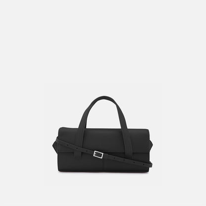 Elongated Cylinder Nappa Leather Mini Handle Bag