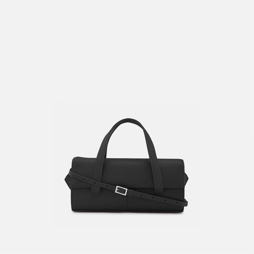 Elongated Cylinder Nappa Leather Mini Handle Bag