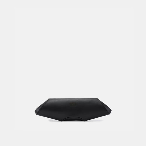 Smooth Nappa Leather Baguette Clutch Bag With Detachable Chain Strap