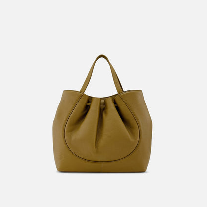 Soft Pebble Grain Curved Satchel Top Handle Bag With Adjustable Shoulder Strap