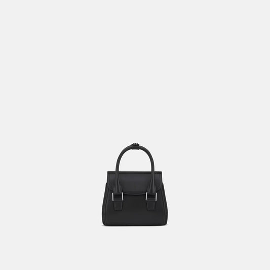 Structured Nappa Leather Mini Flap Top Handle Bag