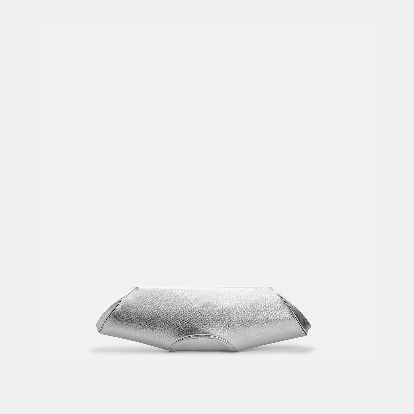 Smooth Nappa Leather Baguette Clutch Bag With Detachable Chain Strap