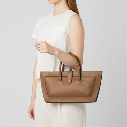 Structured Pebble Grain Leather Tote Bag