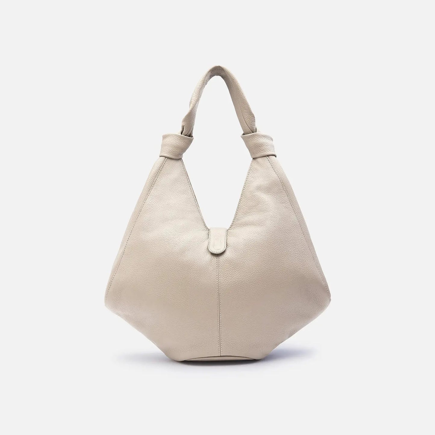 Slouchy Oversized Pebble Grain Leather Tote Bag With Knotted Shoulder Strap