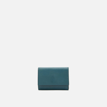 Pebble Grain Leather Multi-Slot Foldable Clutch Wallet