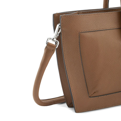 Structured Pebble Grain Leather Tote Bag