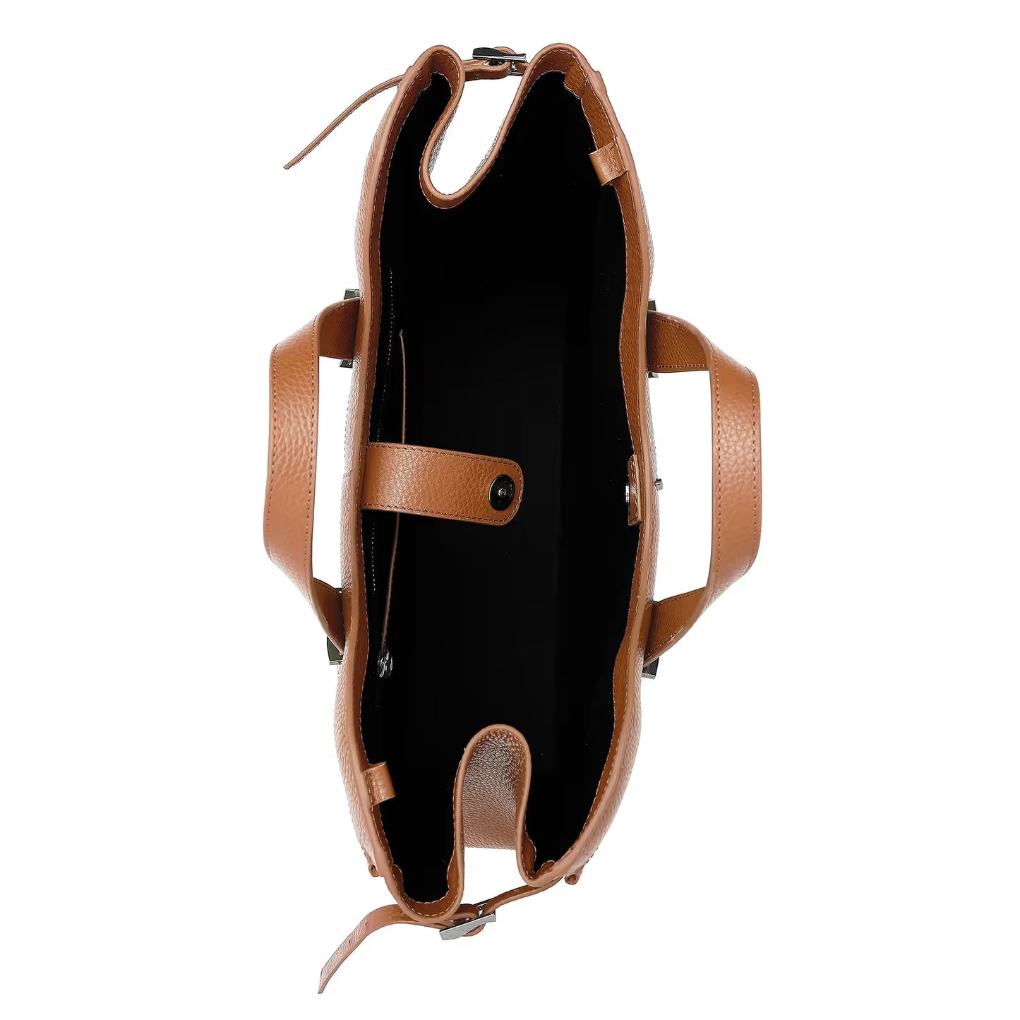 Soft Pebble Grain Leather Large Capacity Tote Bag With Detachable Shoulder Strap