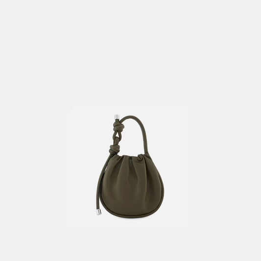 Mini Ruched Saffiano Leather Knot Top Handle Bag